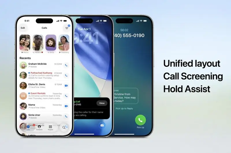 تطبيق الهاتف في ios 26