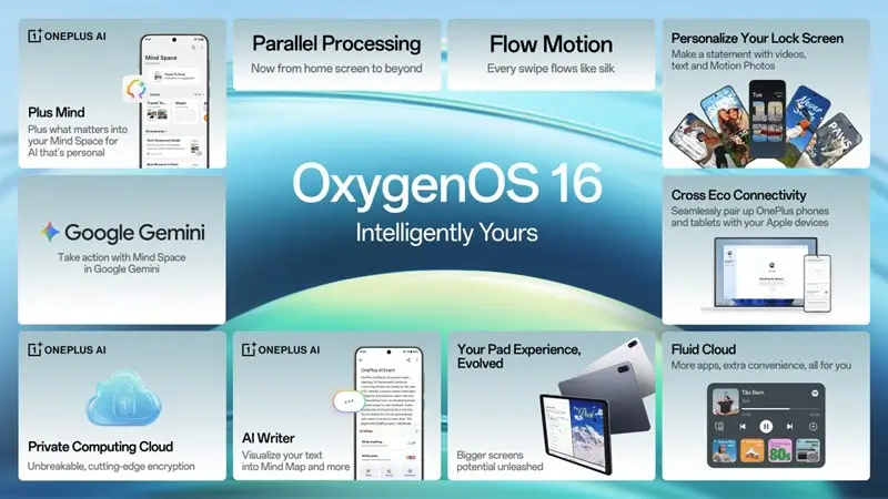 مزايا واجهة OxygenOS 16