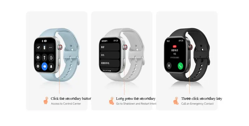 أوضاع الزر الرئيسي في الساعة