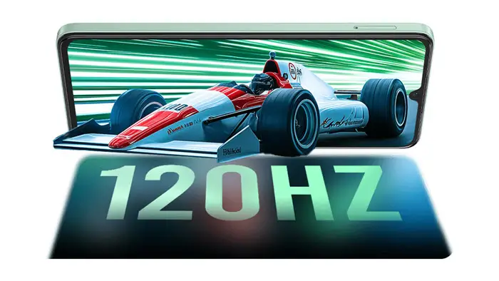 شاشة 6.9 بوصة بمعدل 120Hz