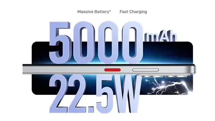 بطارية 5000 مللي أمبير مع شاحن 22.5 واط