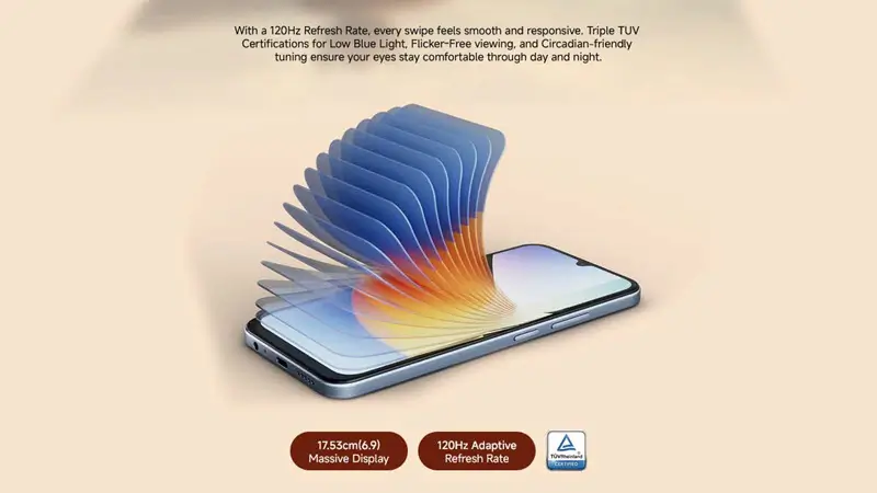 شاشة 6.9 بوصة 120 هرتز